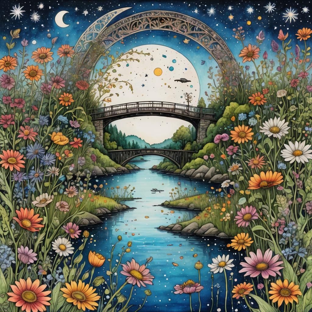 Whimsical Zentangle Fantasy with Fine Art Details