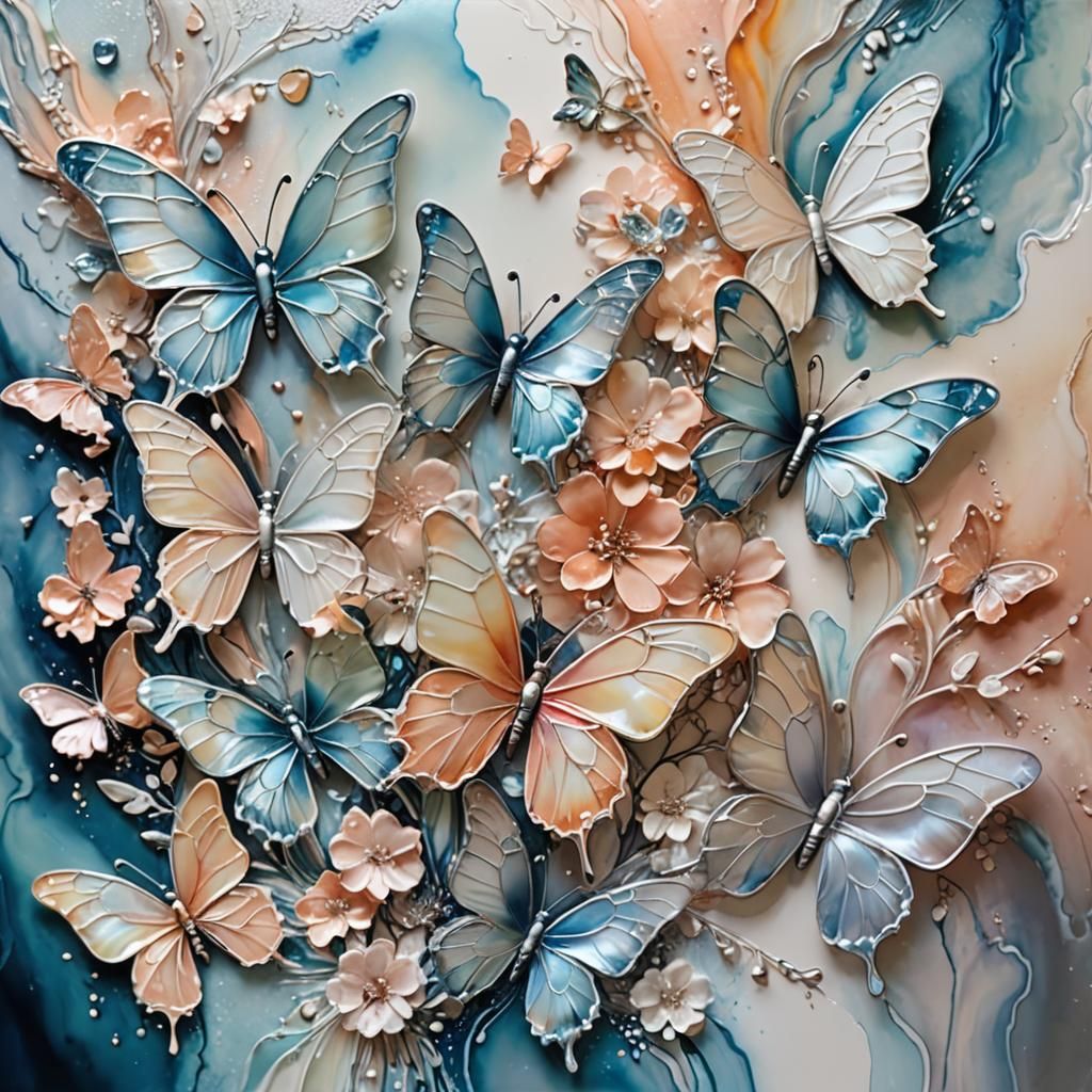 Butterflies in Soft Pastel Bloom