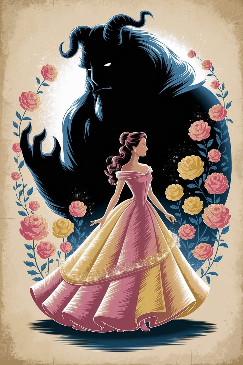 Vintage Elegance: Enigmatic Romance in Golden Light