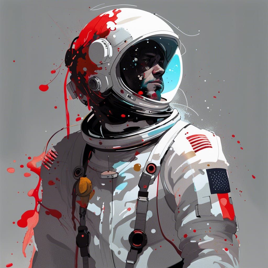 Vibrant Digital Portrait of a Mysterious Space Explorer