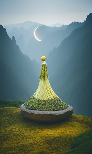 Enchanting Surreal Dreamscape in a Celestial Bed of Sun and....