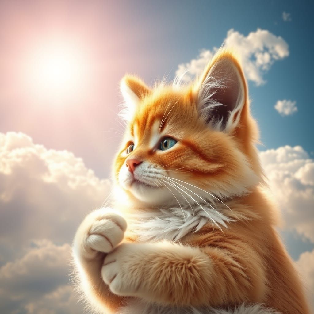 Furry Philosopher Contemplates Existence in Radiant Light