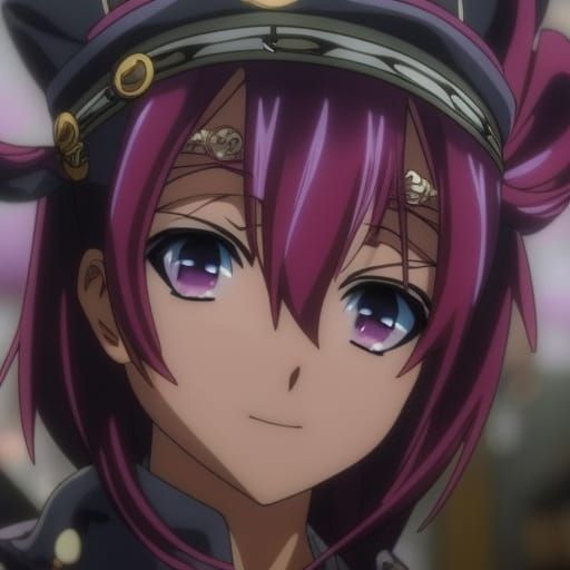 Anime Goddess with Vibrant Pink Hair Smiling
