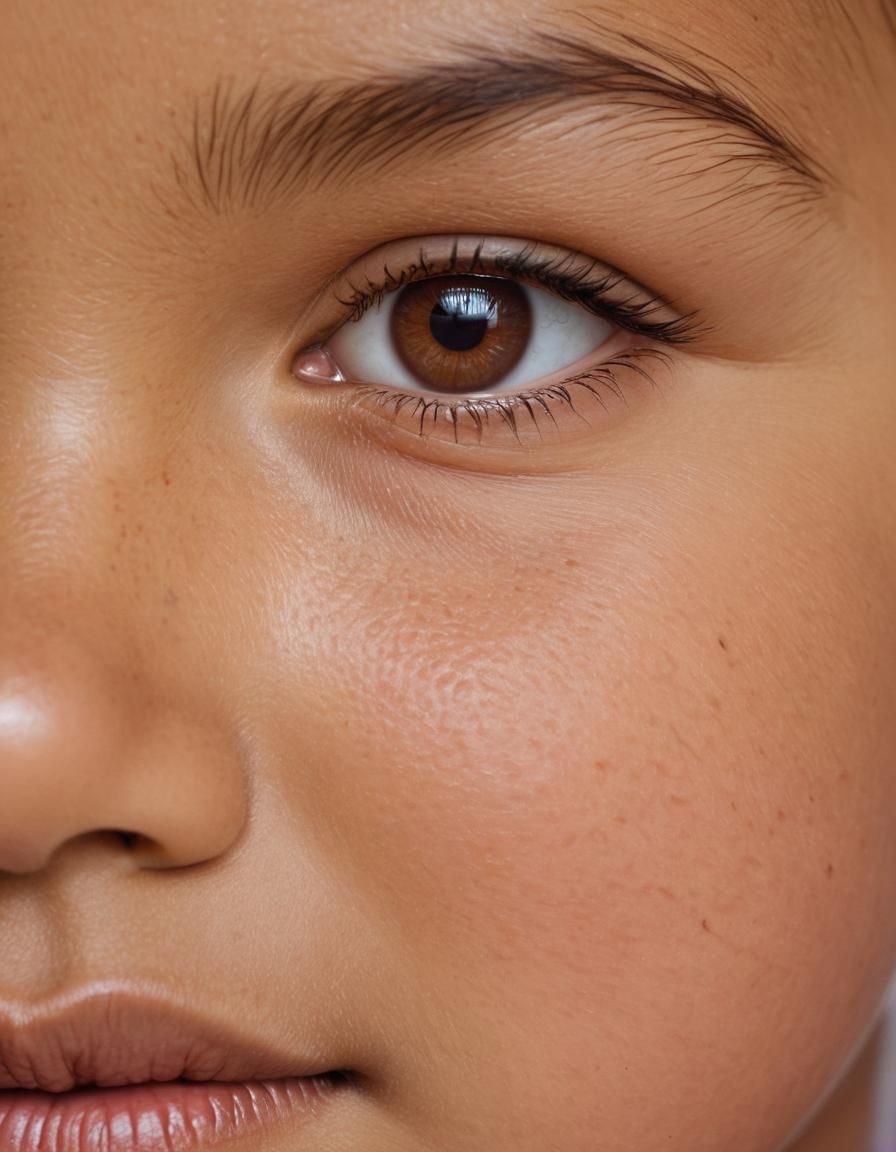 Vibrant Close-Up Portrait of a Mahogany-Hued Toddler