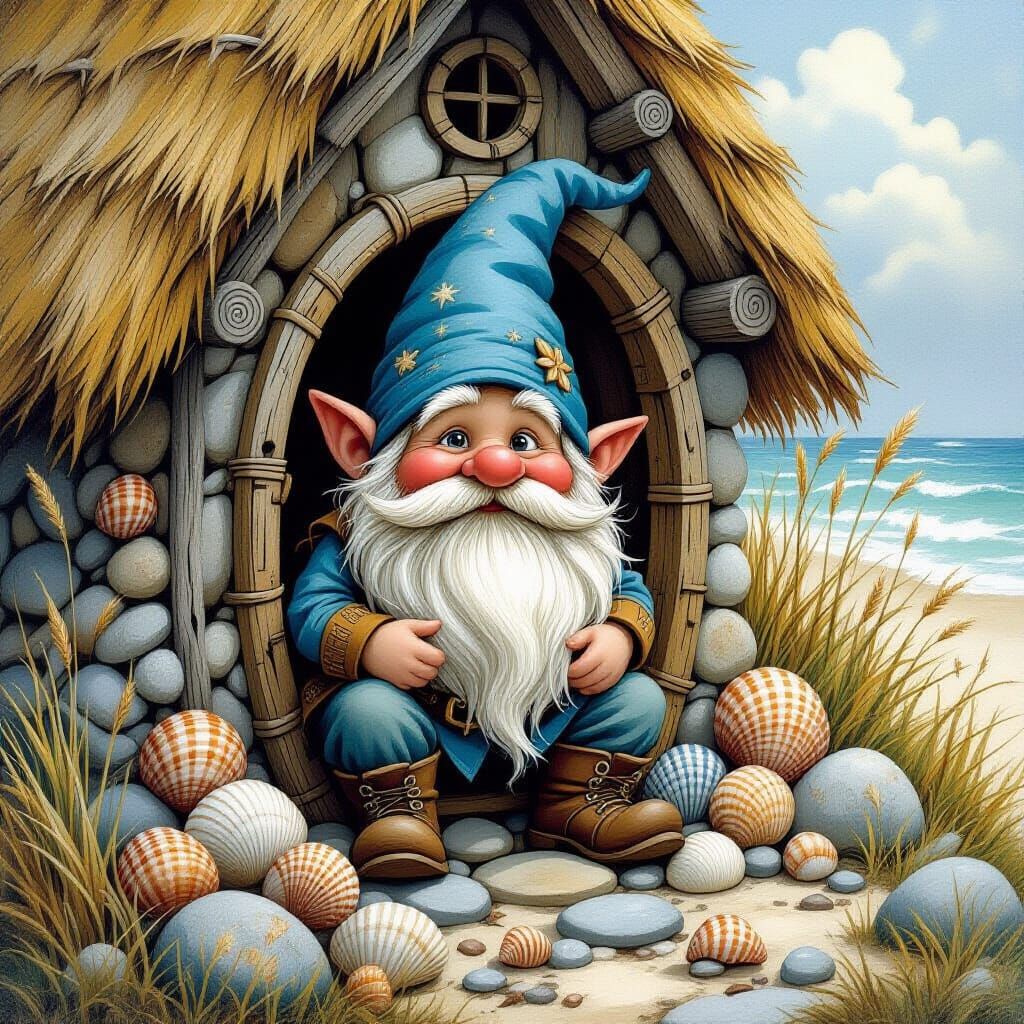 Nautical Gnome Cottage on the Beach