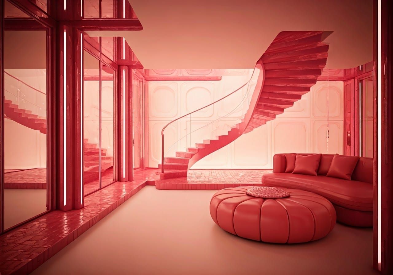 Futuristic Schiaparelli Pink Luxury Living Room in Infinity....