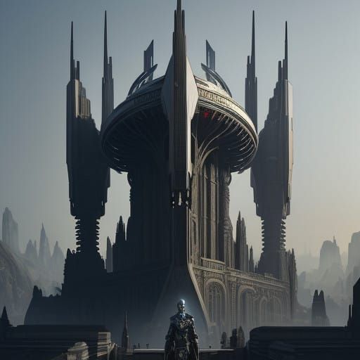 Megastructure Goddess Contemplates the Cosmos