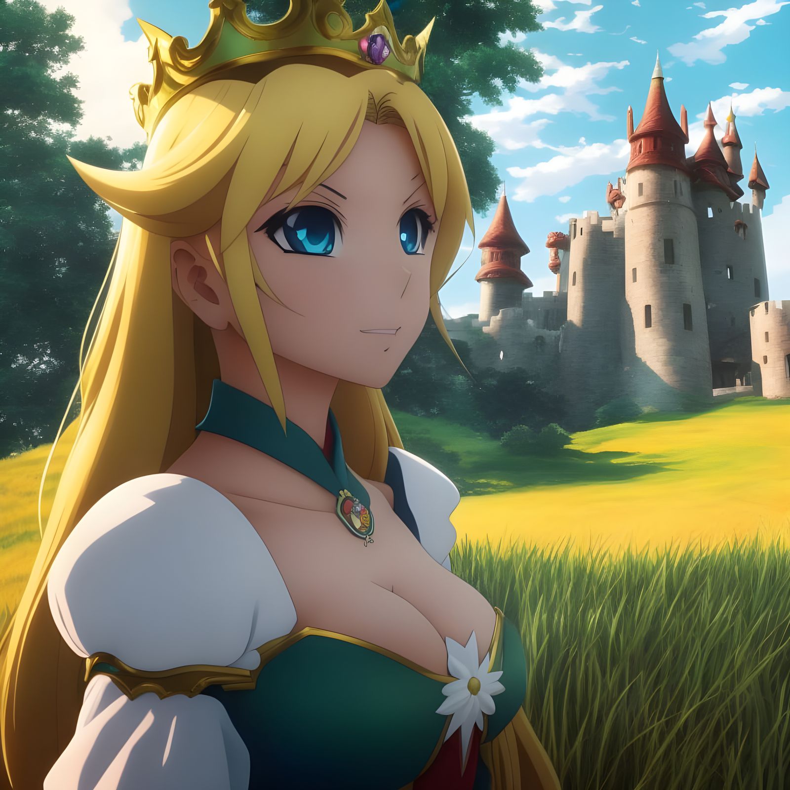 Anime Princess Rosalina Reigns Over a Vibrant Castle