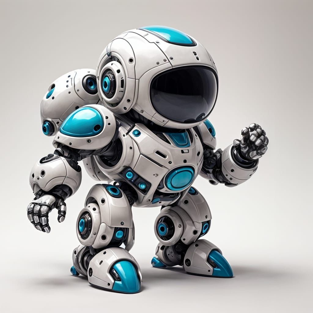 Ultra Cute Little Robot in 8-Bit Pixel Art Style