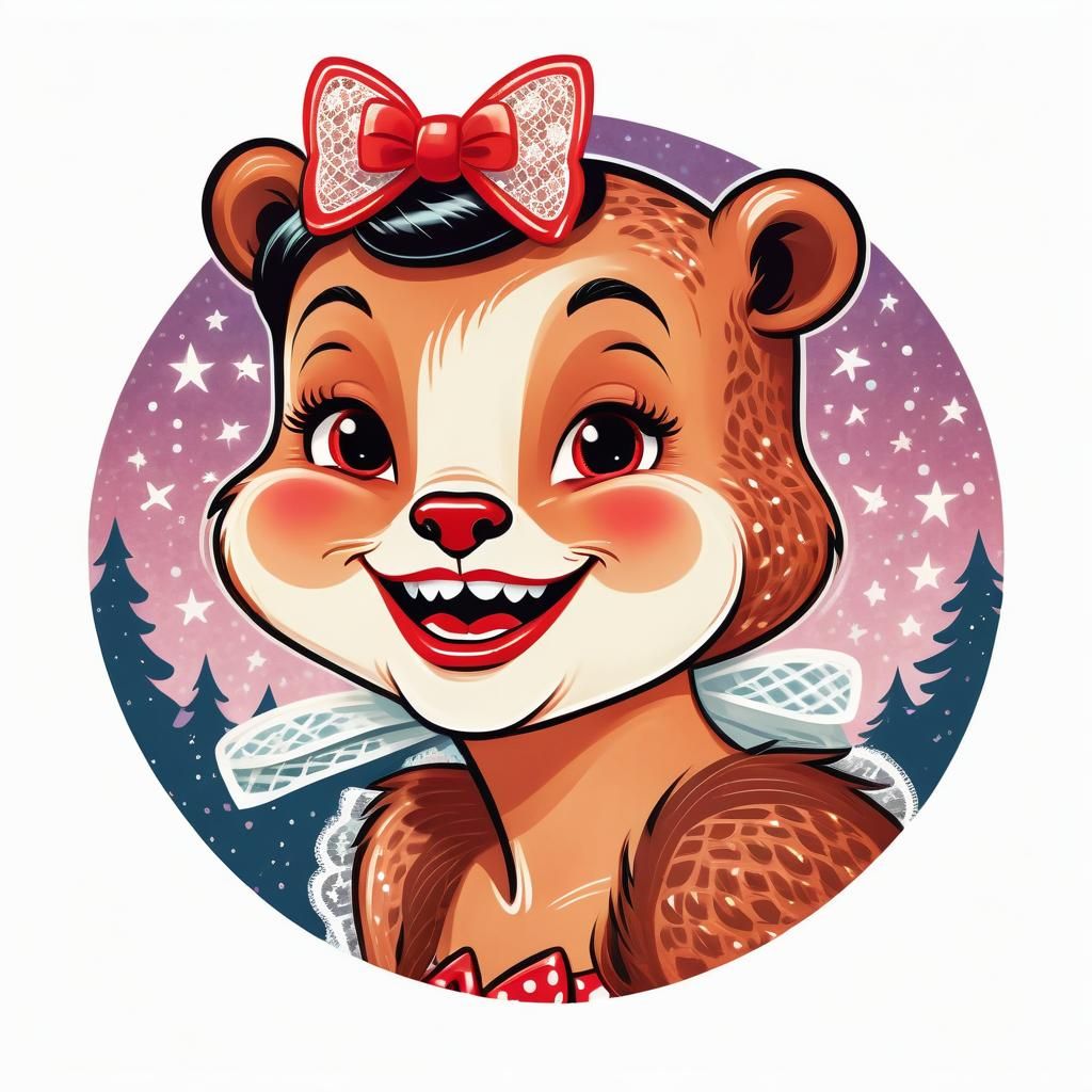 Sultry Cartoon Bevy in Whimsical, Retro-Inspired Art Style