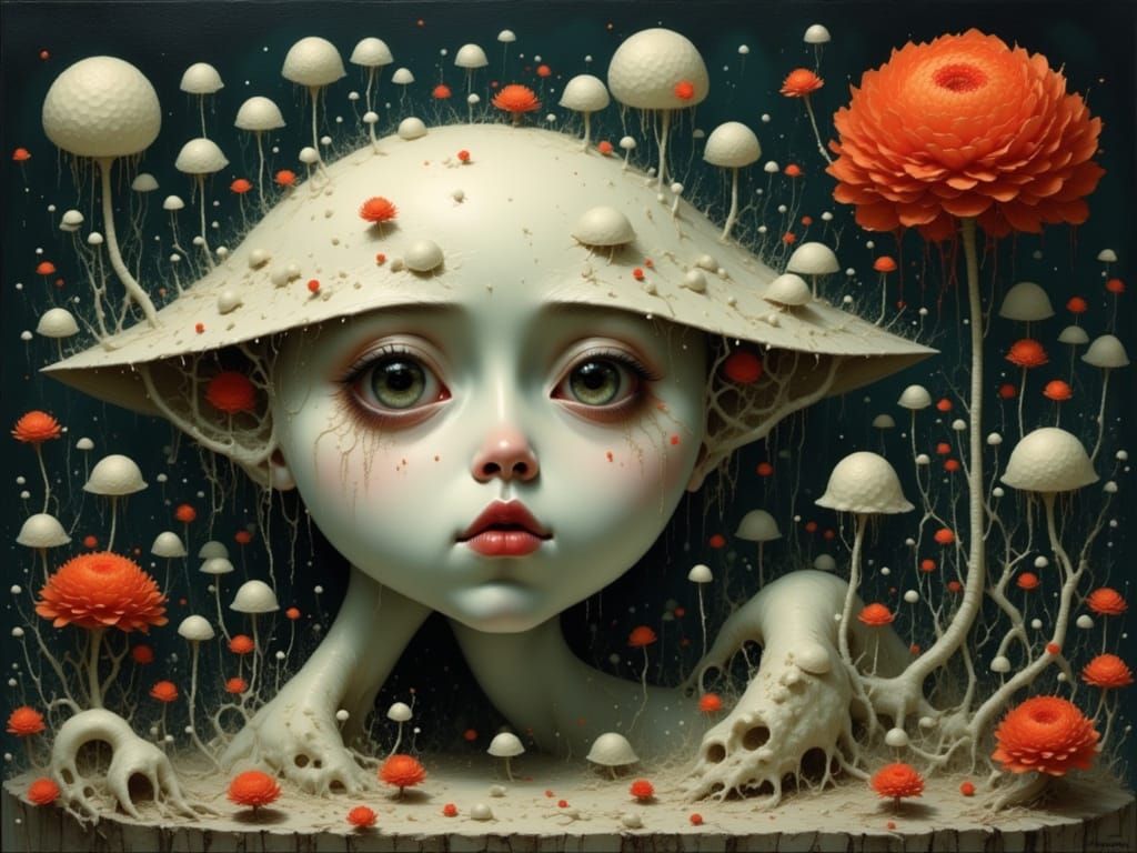 Dreamlike Figure in a Mystical Realm as Surreal Oil Painting