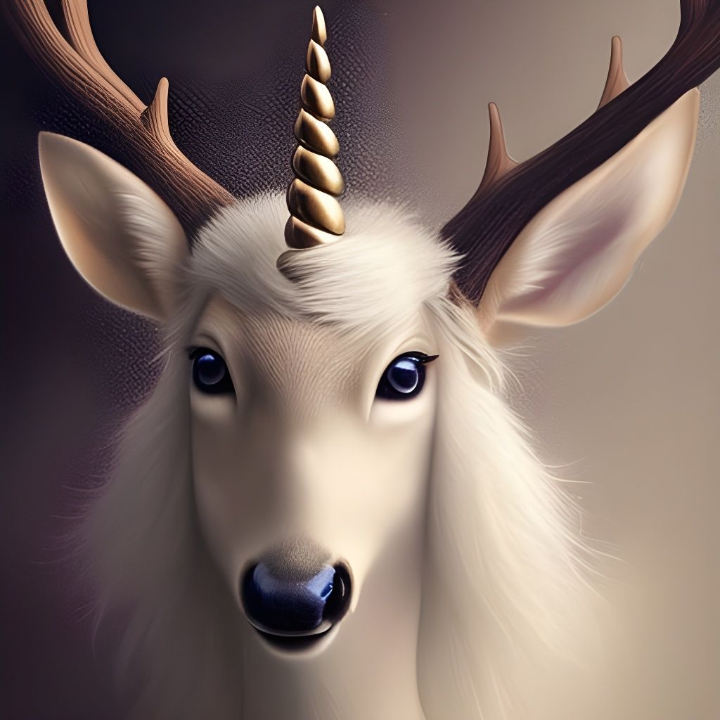 Elegant Celestial Deer in Majestic Hyperrealistic Portrait