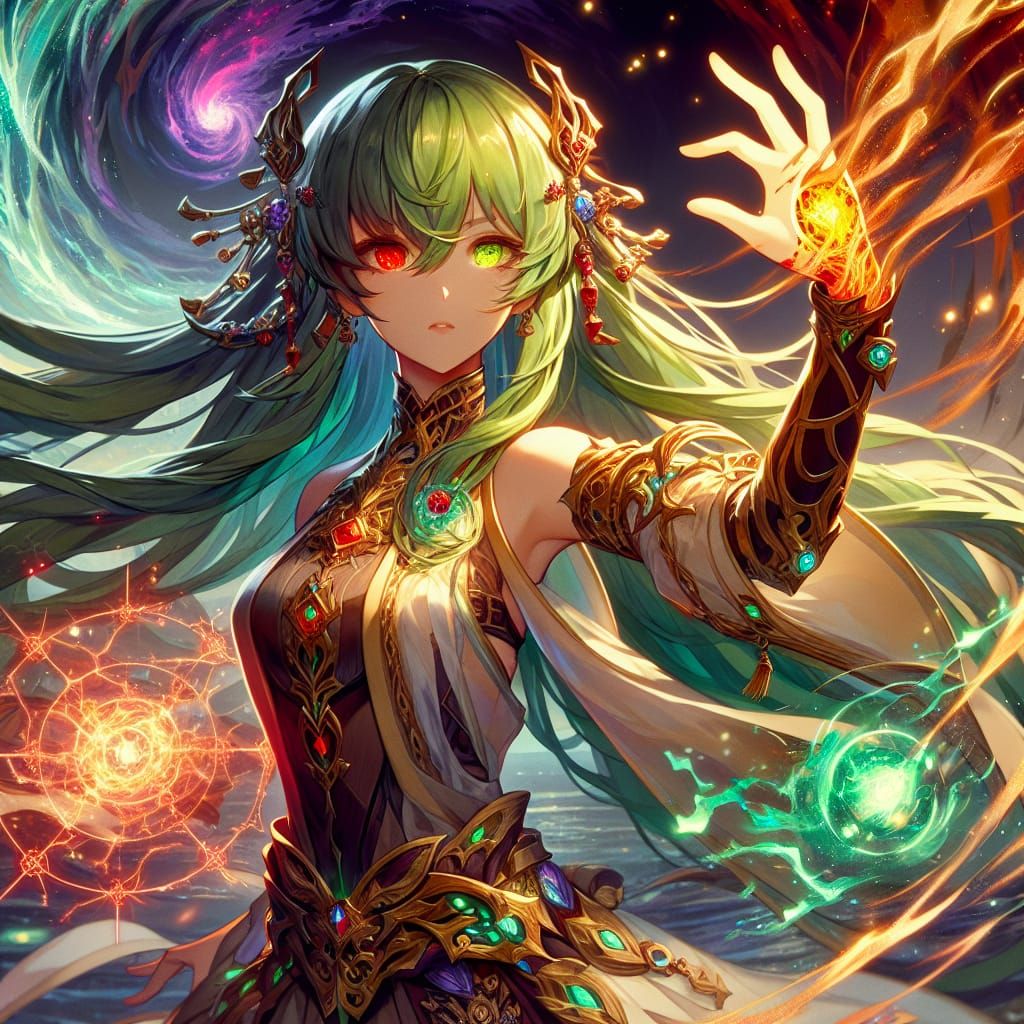 Anime Goddess of Light Unleashes Elemental Power
