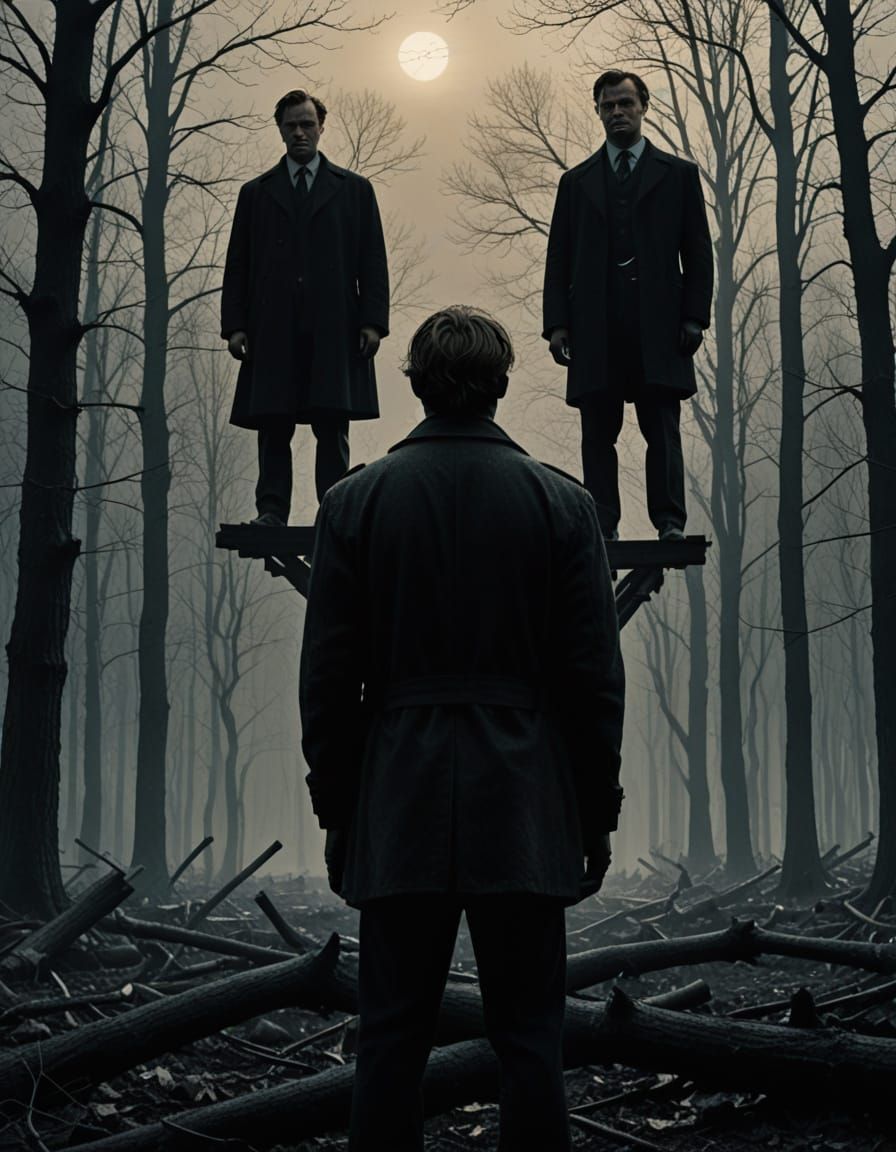 Heroic Duality: Charcoal Portrait of Inner Conflict