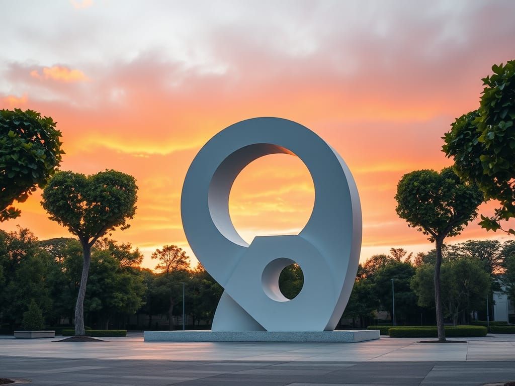 Modern City Park Sculpture in Portugal