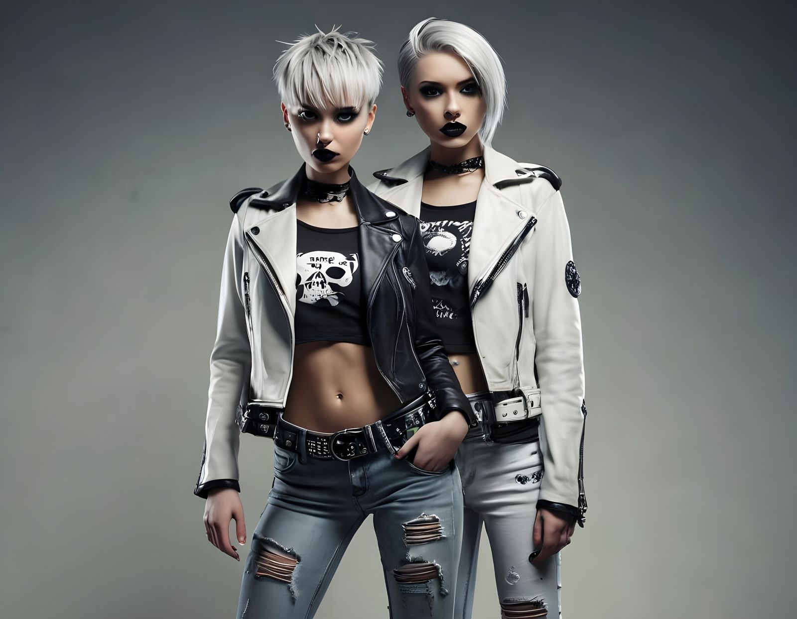 Gothic Rock Girl in Cyberpunk Chic