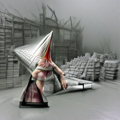Creepy Pyramid Head in Silent Hill's Abandoned Asylum