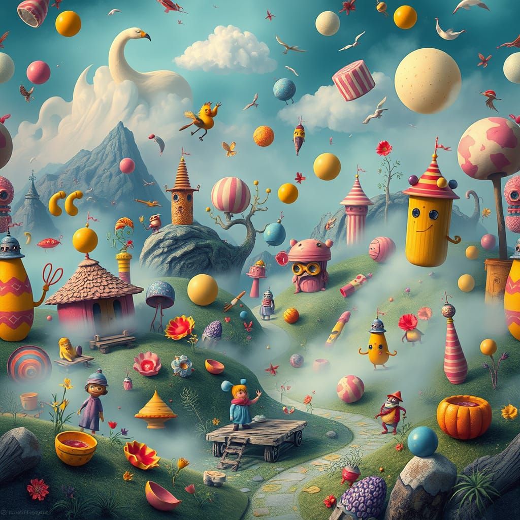 Ethereal Fantasy Landscape with Dreamy Surreal Details