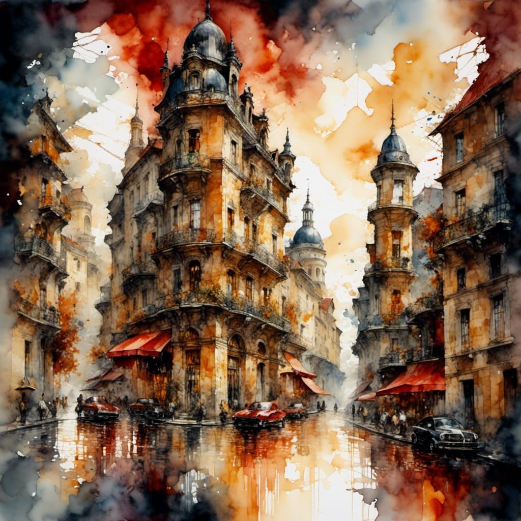 Neo-Impressionist Cityscapes in Oil Painting