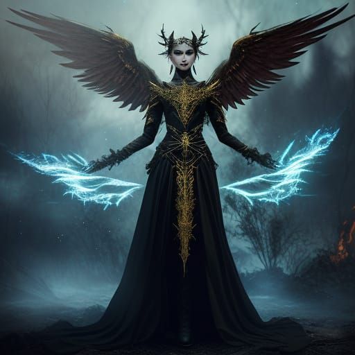 Empowered Woman Rising: Mystical Cinematic Art