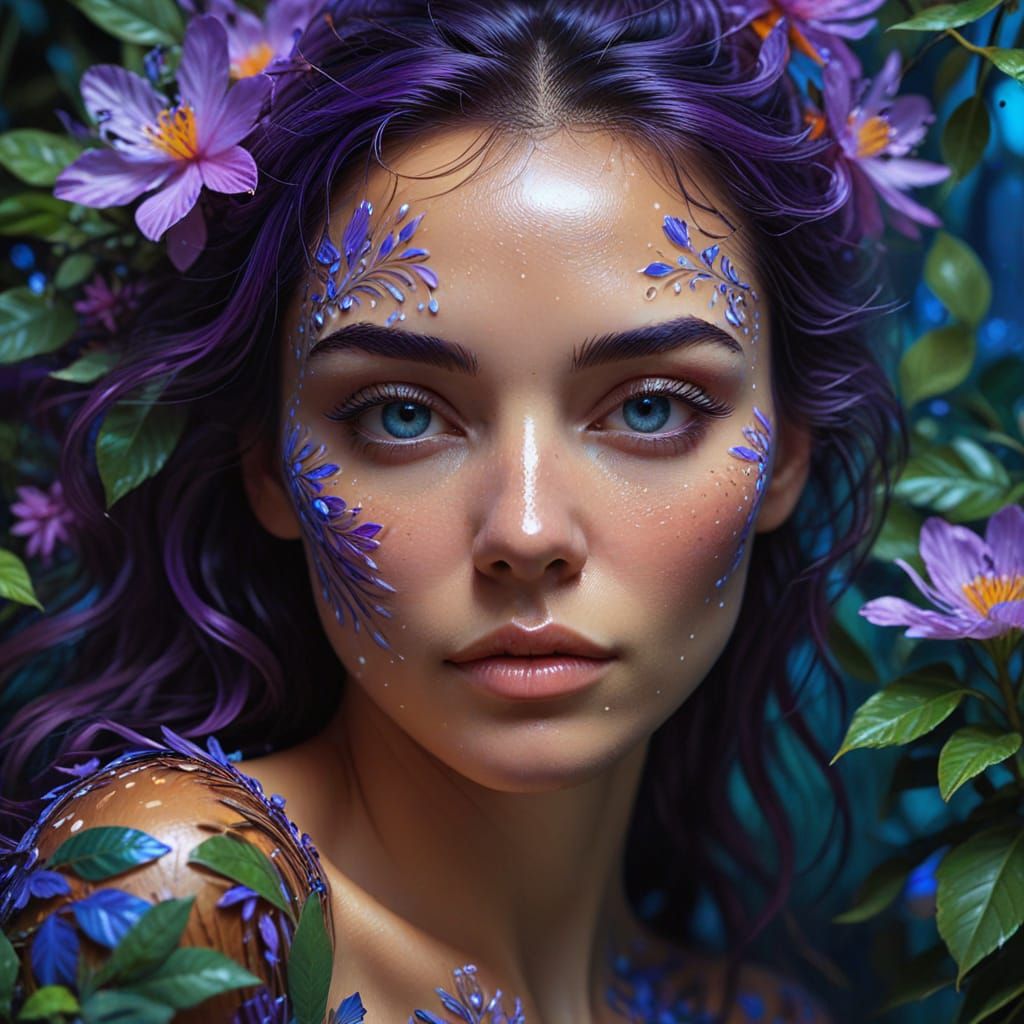 Surreal Pop Art Portrait in Vibrant Oil Painting Style