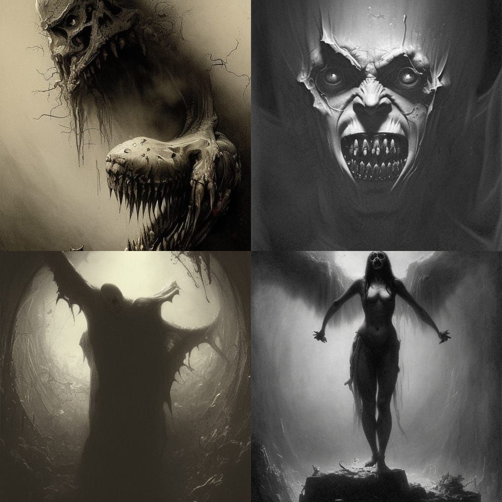 Psychopathic Horror Smile in Dark Art