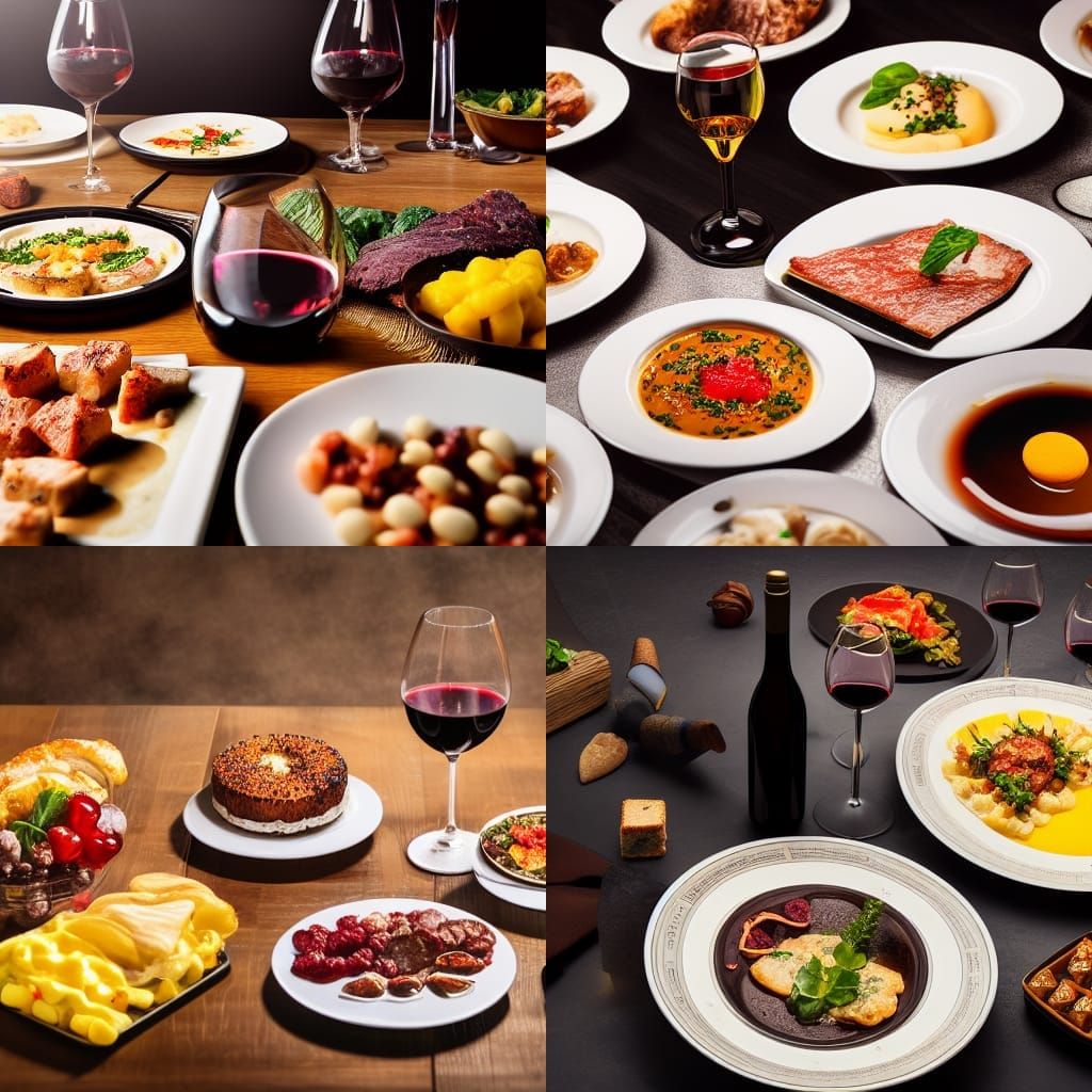 Gastronomic Feasts in Vibrant, Professional Light