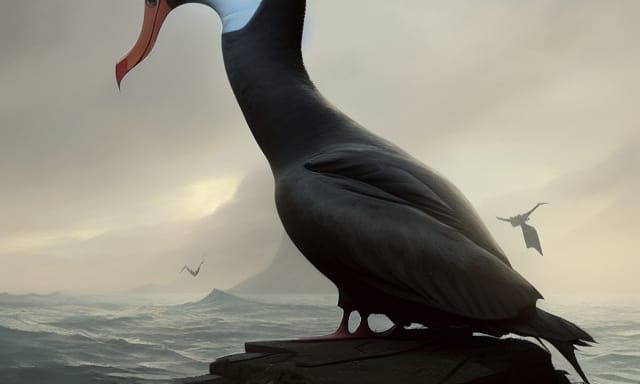 Albatross in Dark Fantasy Art Style