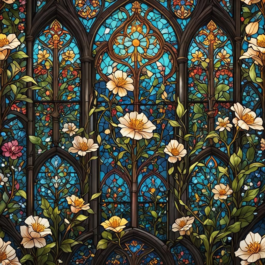 Stained Glass Primrose Cathedral in Intricate Detail