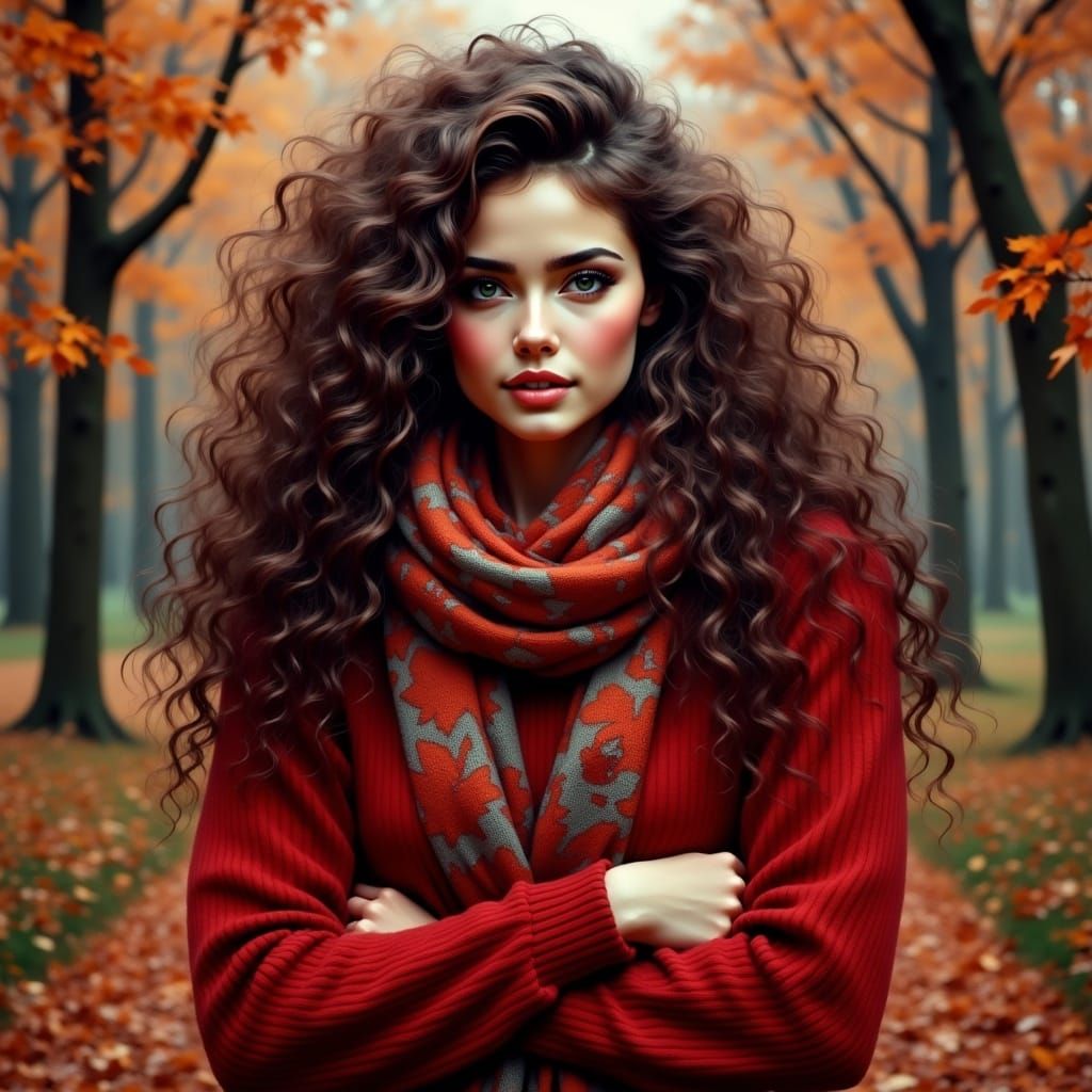 Autumn Goddess in Enchanted Forest