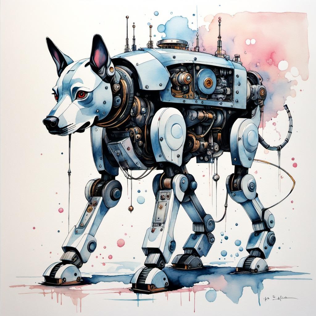 Stylized Robot Dog Embodies Modern Tradition