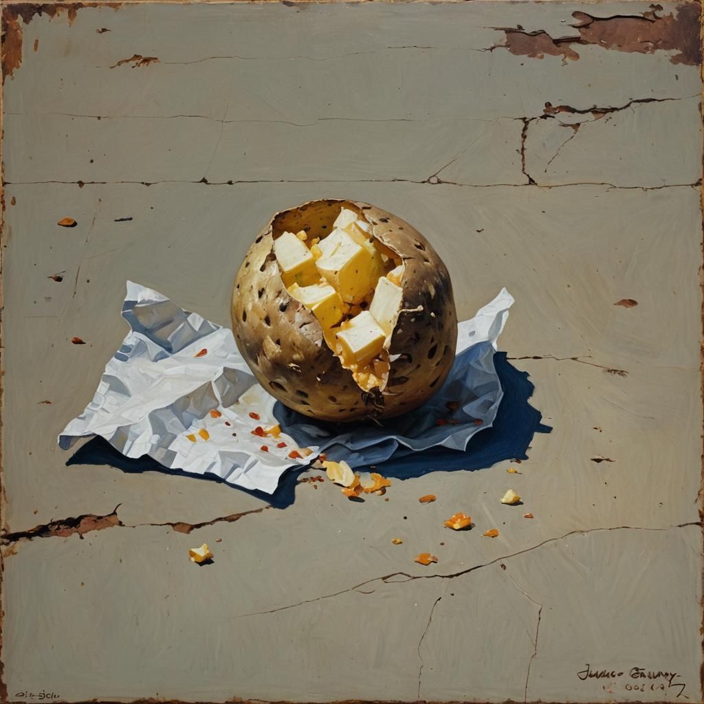 Tasty Still Life in Oil Painting Style