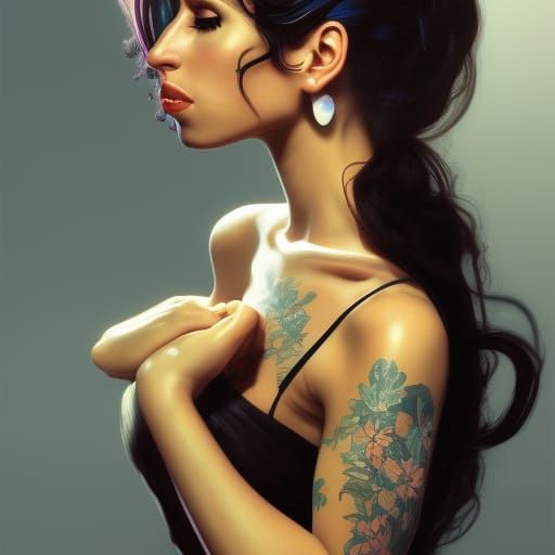 Amy Winehouse Portrait in Artgerm Style
