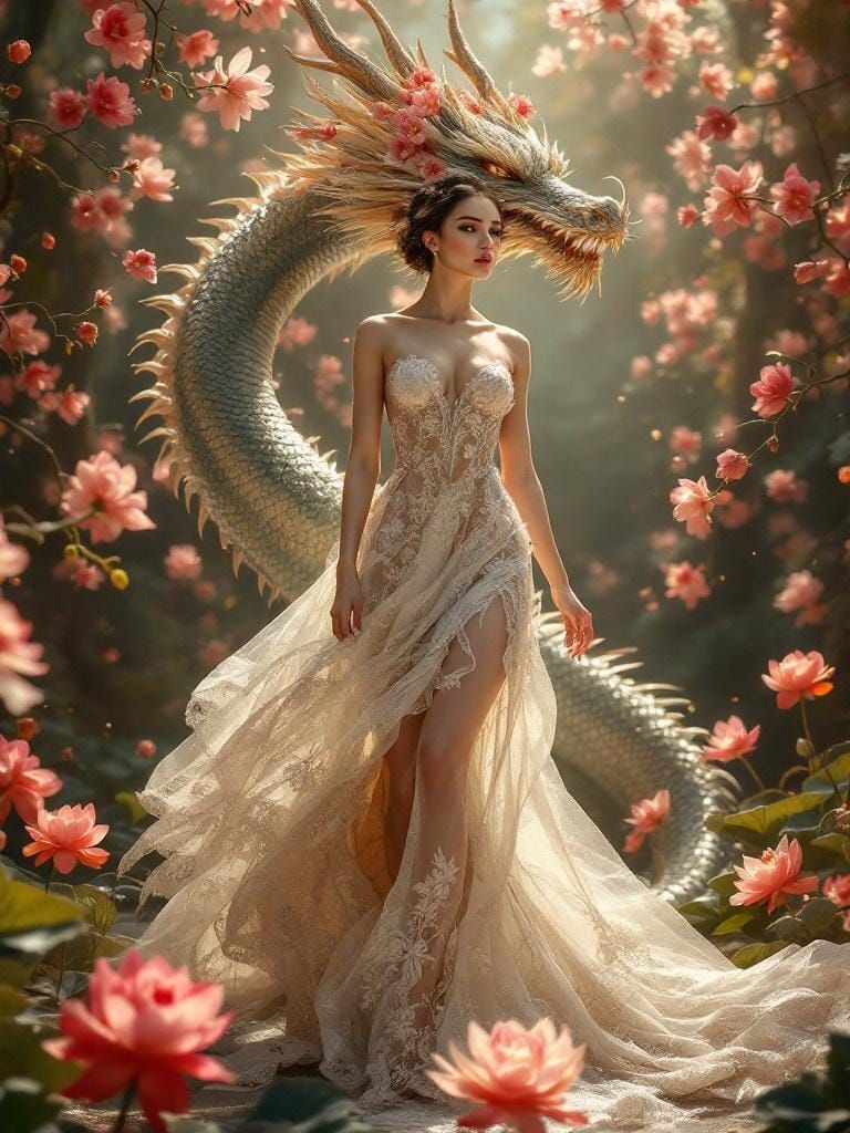Scarlett O'Hara on Dragon, Fantasy Portrait