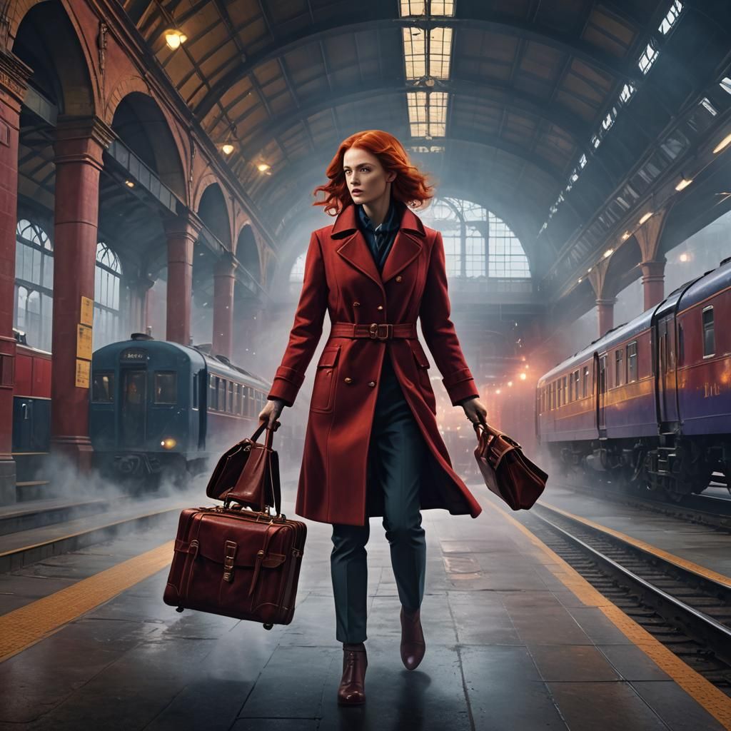 Golden City Streets, Spy Encounter in Futuristic Train Stati...