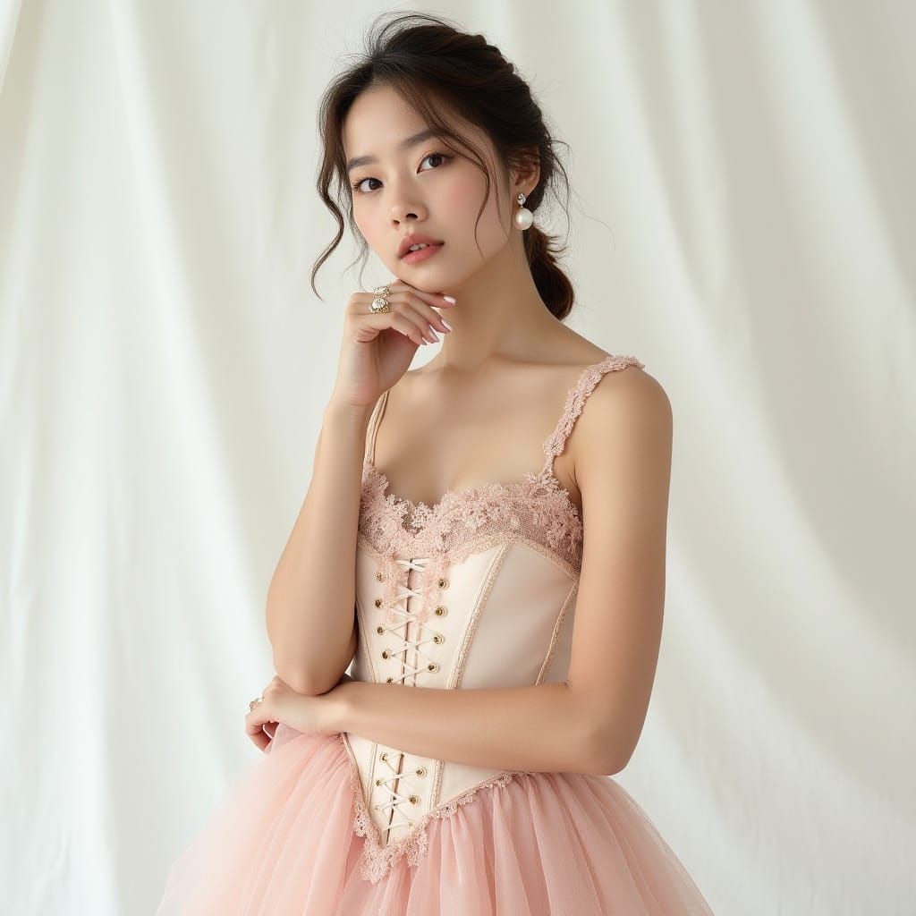 Elegant Woman in Vintage Maison Belle Dress