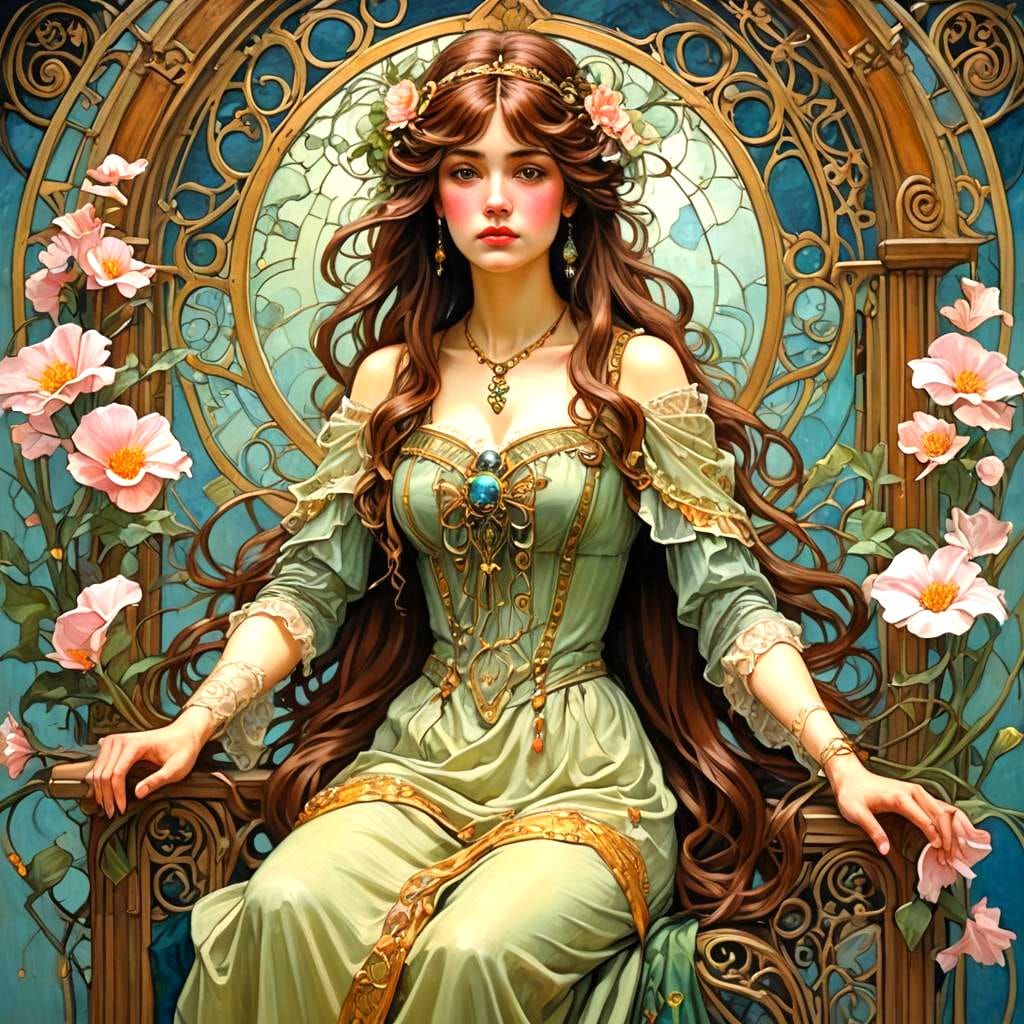 Art Nouveau Oil Painting in the Style of James Gurney