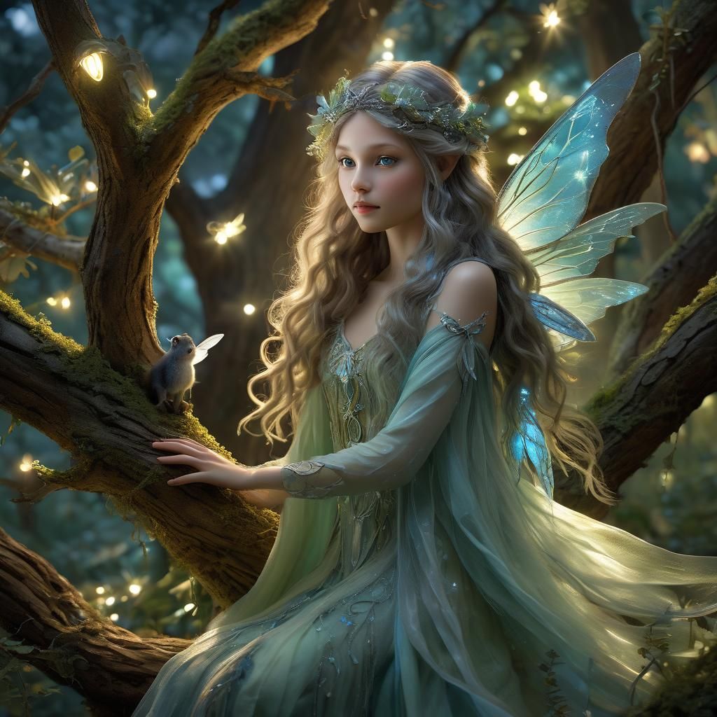Surreal Fairy Discovered in Ancient, Glowing Forest Sanctuar...