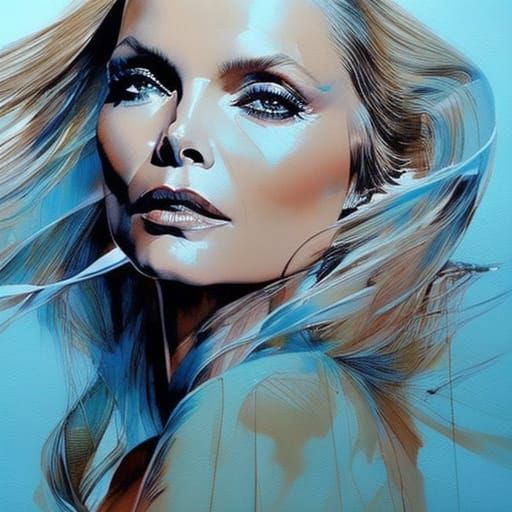 Gorgeous Hyperrealistic Portrait of Michelle Pfeiffer in a B...