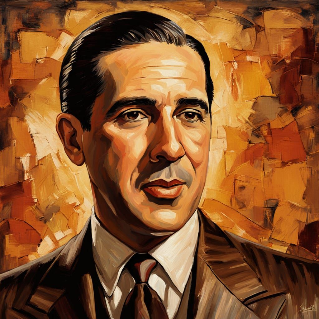 Carlos Gardel Tango Portrait in Oil Painting Style