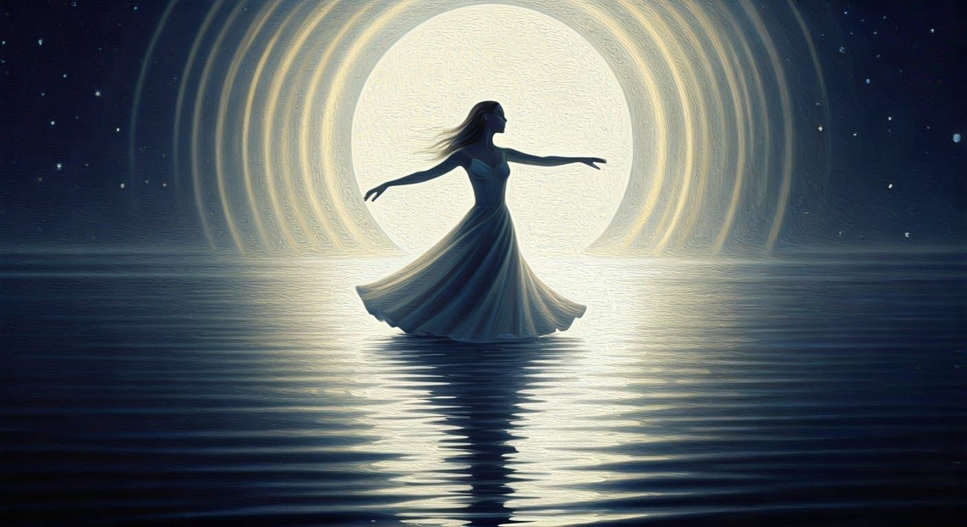 Ethereal Spirit Dancer Under Lunar Glow