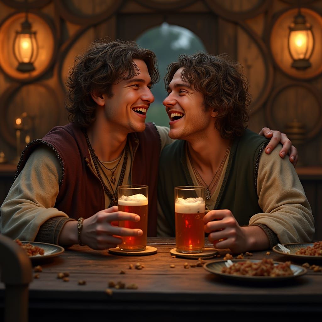 Warm Fellowship in a Cozy Tavern