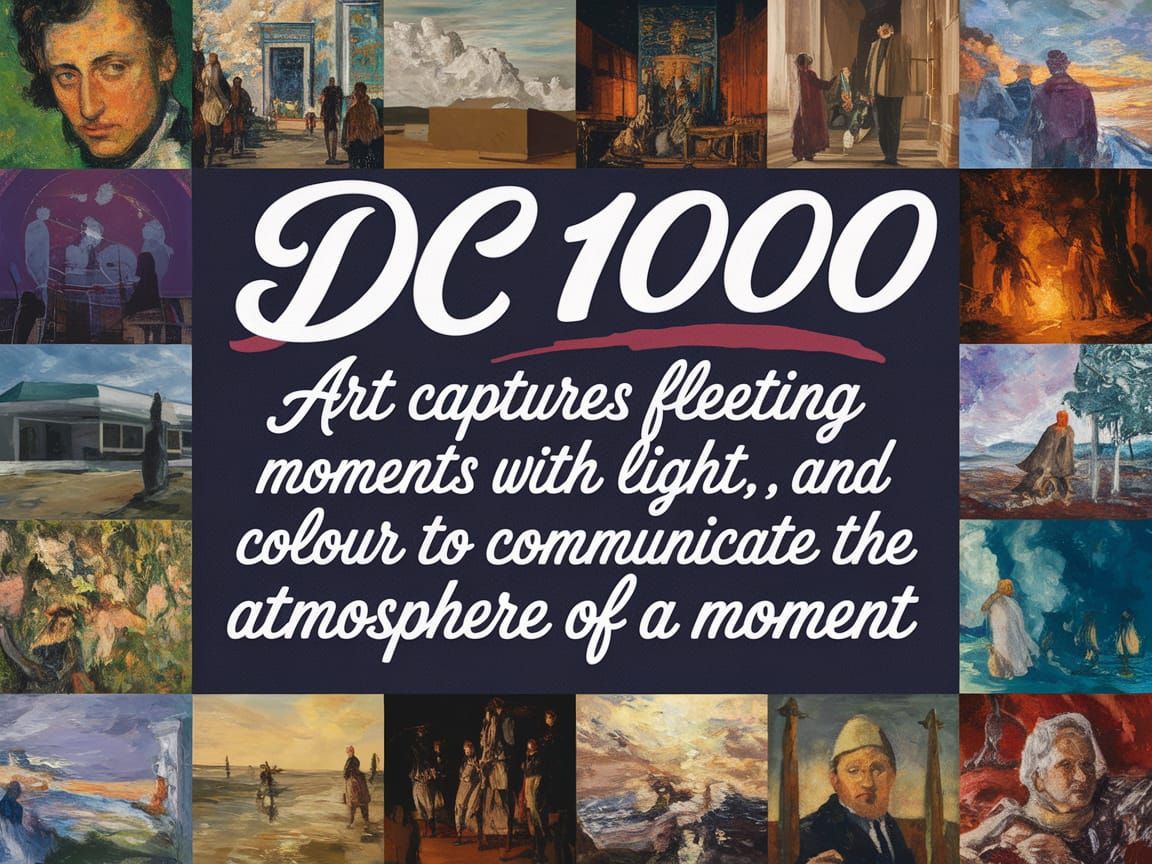 Create an image in which "Art captures fleeting moments with light and colour to communicate the atmosphere of a moment"...