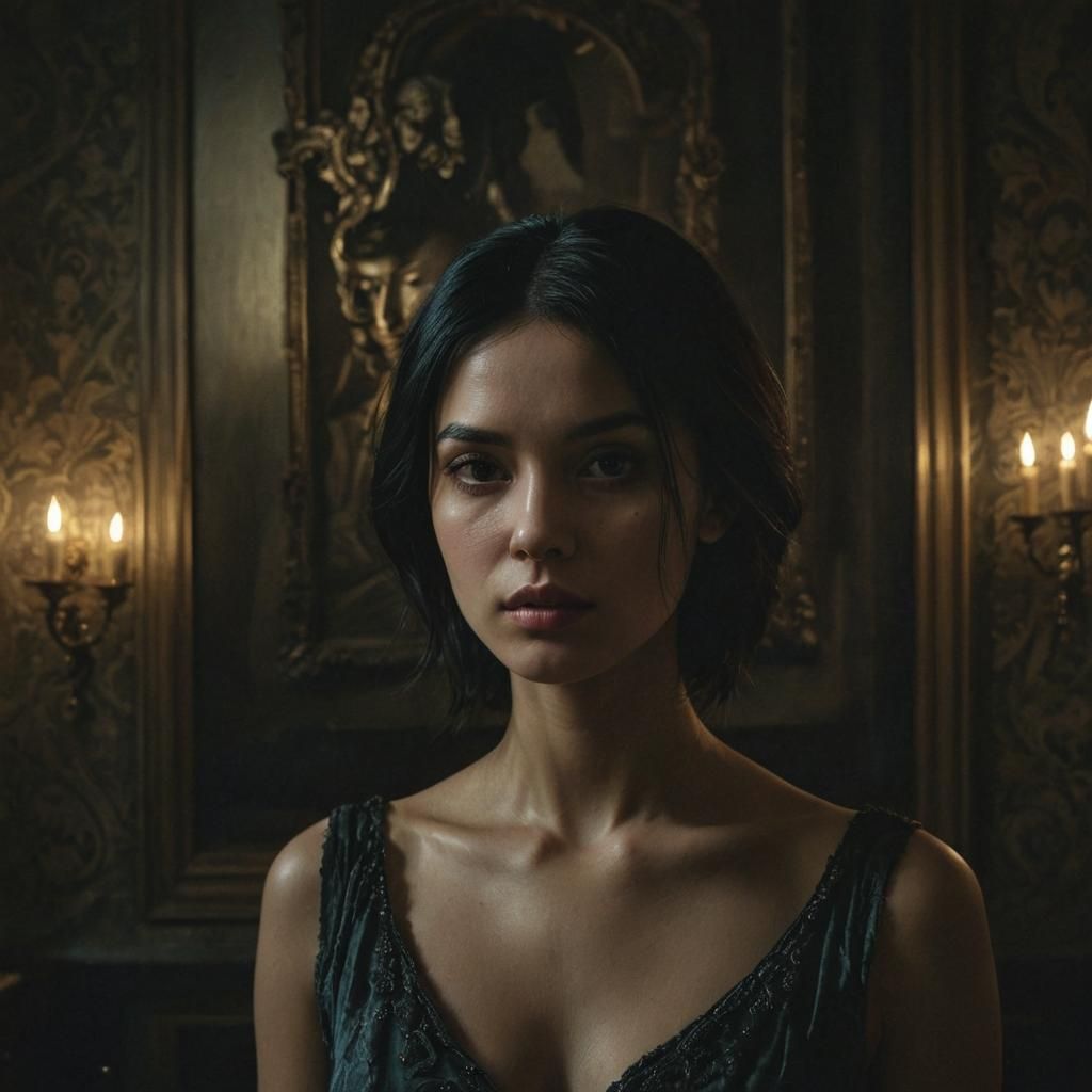 Chiaroscuro Goddess in Opulent Splendor