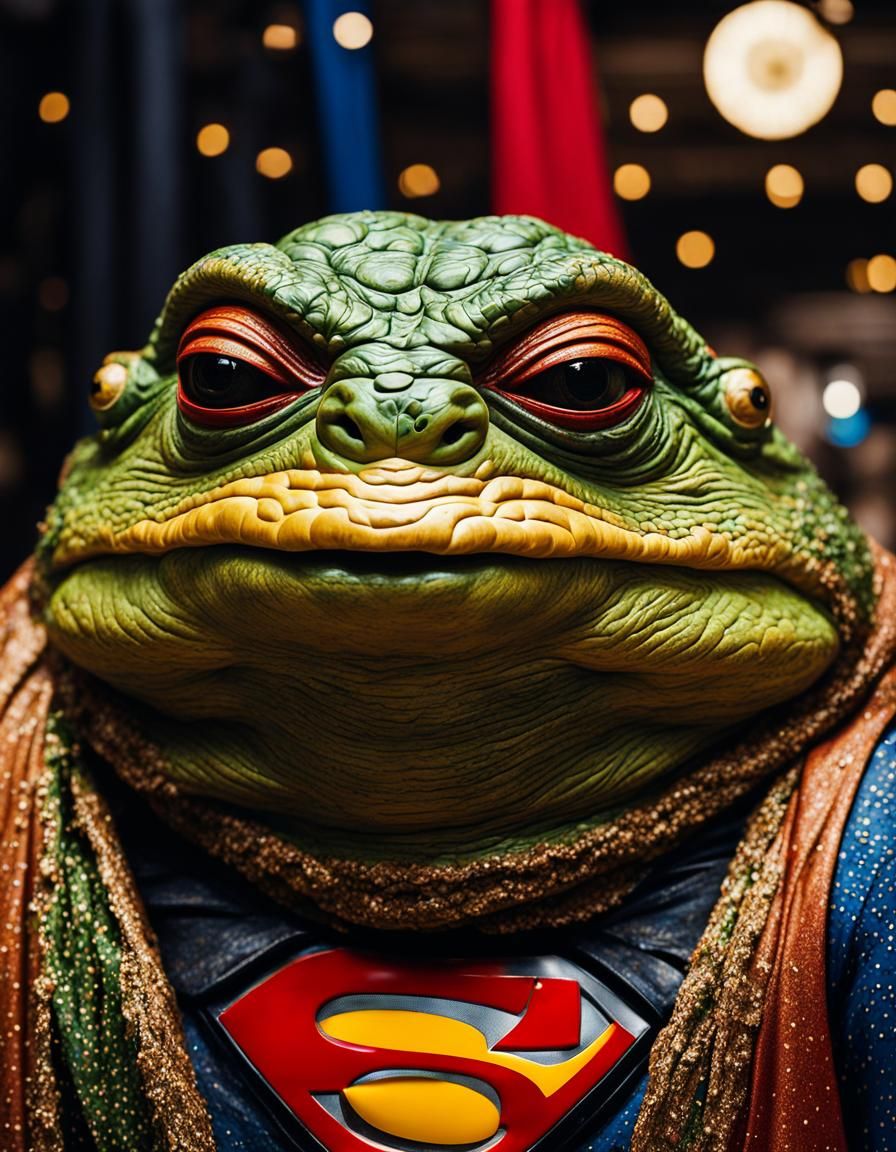 Jabba the Hutt as Superman in Klimt Style