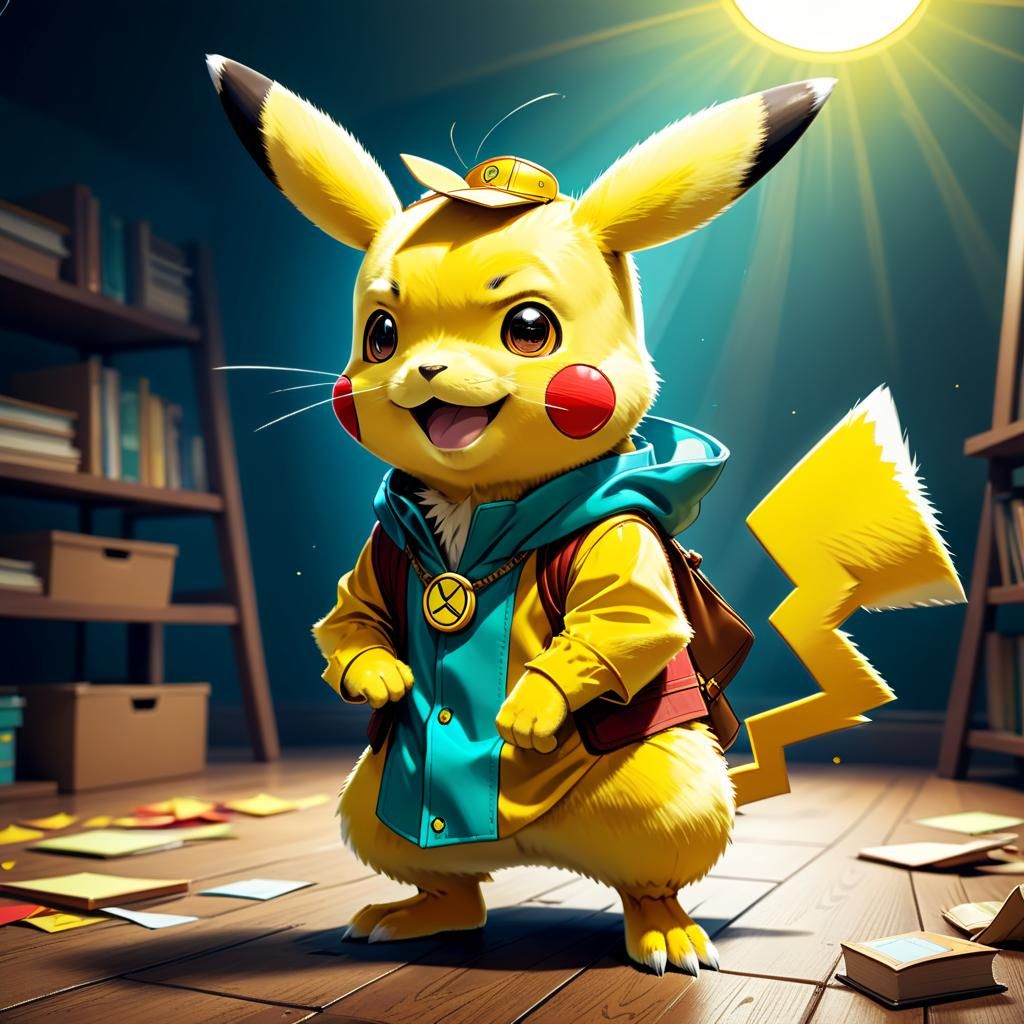 Pikachu as Geronimo Stilton in Anime Style