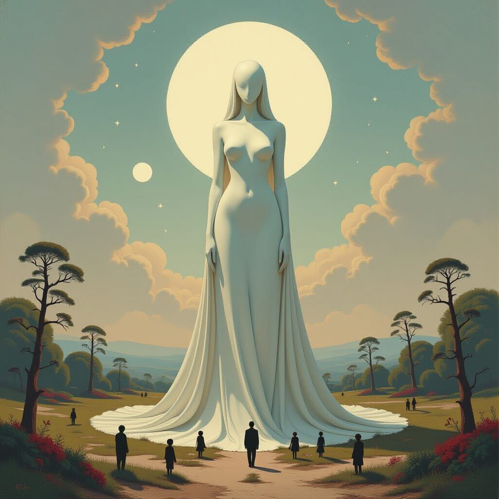 Surreal Ethereal Goddess in Whimsical Dreamscape