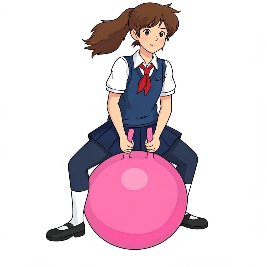 Haru Yoshioka Bouncing, Ghibli-Inspired Animation