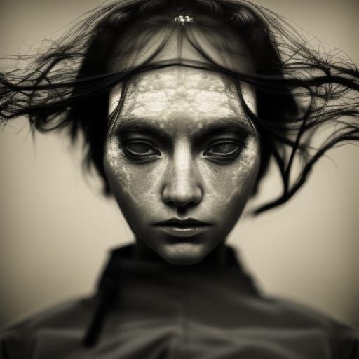 Woman in Latex Kimono