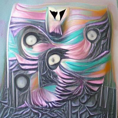 Ethereal Goth Owl in Art Deco Style